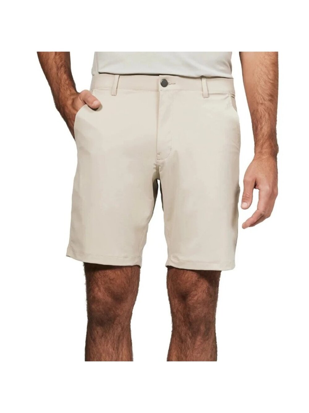 NWOT Infinity LinearFlex Men's 38 Beige Performance Shorts Nylon Spandex